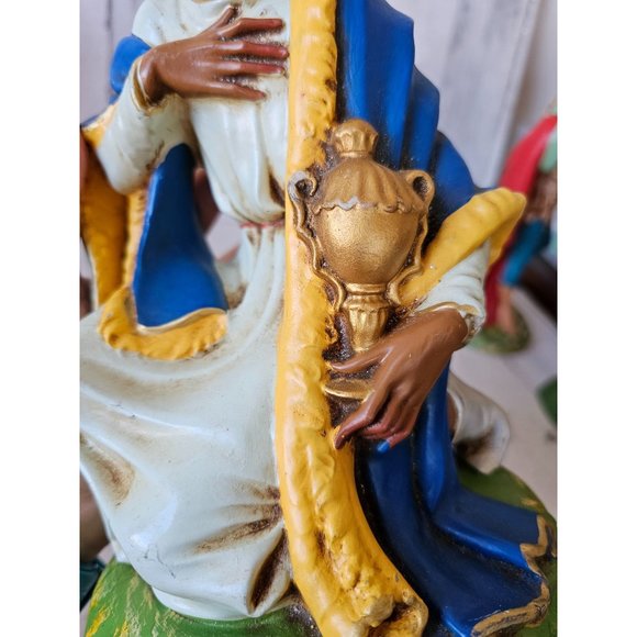 Vintage fontanini Wiseman Italy paper mache nativity myrrh incense Xmas village - Picture 7 of 9